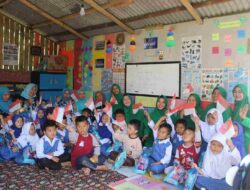 Satgas TMMD Kodim 0622/Kabupaten Sukabumi Edukasi Wawasan Kebangsaan Pada Anak
