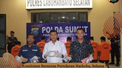 Sat Resnarkoba Polres Labusel Ungkap 7 Kasus Narkotika Sekaligus Amankan 8 orang Tersangka