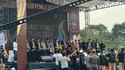Kesbangpol Menggandeng Dan Bersinergi Dengan KPU Kabupaten Tangerang Sukseskan Kirab Pemilu 2024