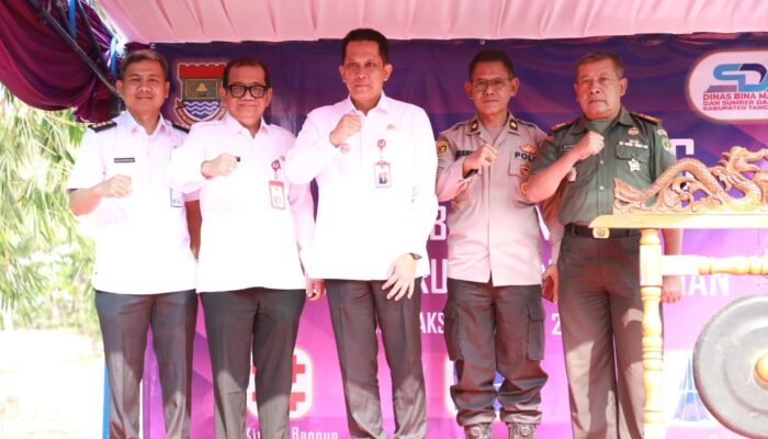 Pj Bupati Letakkan Batu Pertama Pembangunan Embung Perum Sudirman