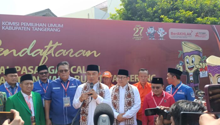 Meski Tak Diusung Golkar, Romli-Irvansyah Resmi Mendaftar Ke KPU Kabupaten Tangerang