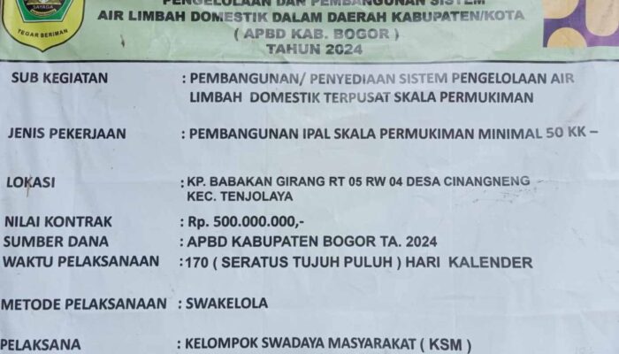 Program IPAL Di Desa Cinangneng Tenjolaya Diduga Jadi Sarat KKN Oknum Ketua KSM