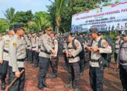 Kapolres Lebak Pimpin Apel Pengecekan Kesiapan Personil Pam TPS OPS Mantap Praja Maung – 2024