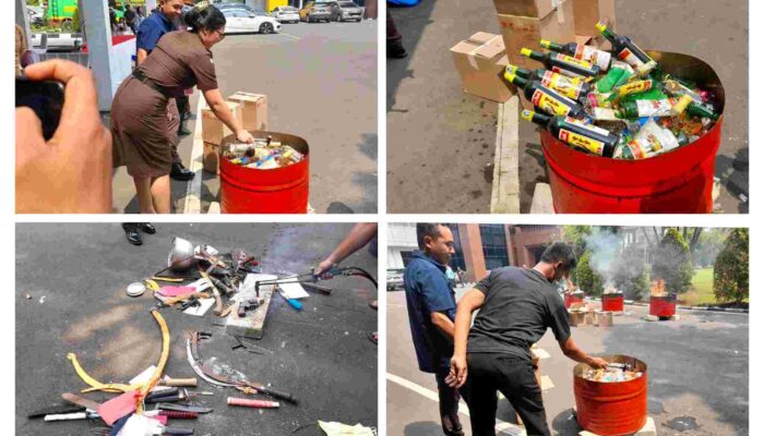 Kejari Kabupaten Tangerang Musnahkan Barang Bukti Tindak Pidana Umum