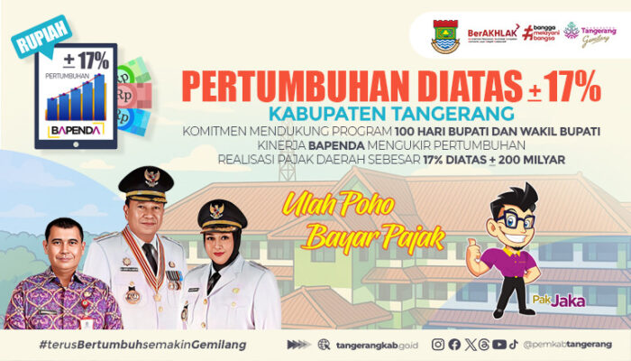 Pajak Daerah Kabupaten Tangerang Meroket 17%, Capai Rp 1,3 Triliun Jelang 100 Hari Kerja Bupati