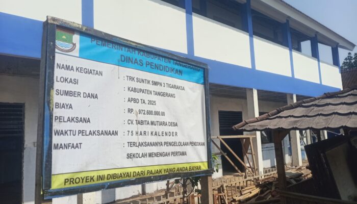 Proyek TRK SMPN 3 Tigaraksa Hampir Rampung, Tingkatkan Kenyamanan Belajar Siswa