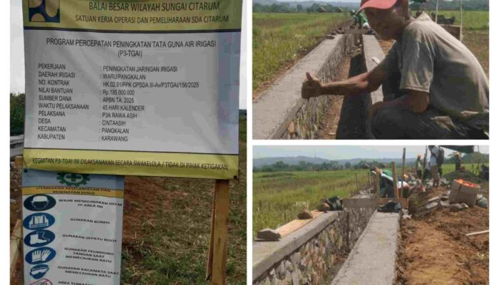 Lewat Program P3-TGAI, Irigasi di Waru Karawang Dibenahi, Petani Sumringah
