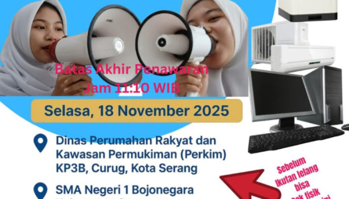 Pemprov Banten Buka Lelang Aset Daerah Secara Terbuka, Dua Lokasi BMD Resmi Diumumkan