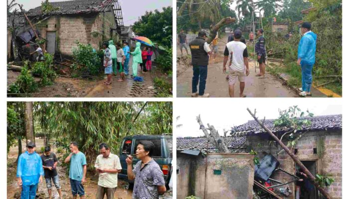 Cisauk Diterjang Angin Kencang, Camat dan Lurah Turun Langsung Tinjau Kerusakan Rumah Warga